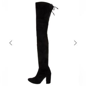 Stuart Weitzman Black Over-the-Knee Suede Boots